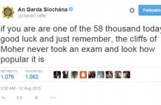 The Gardaí tweeted a rather inspiring message for Leaving Cert students