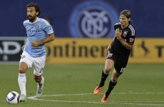Ah, stop it! Andrea Pirlo splits the defence with a delicious assist for David Villa