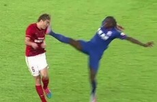 How on earth did Demba Ba escape a red card after this?