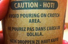 A coffee cup with the worst French and German writing on the side is going super viral