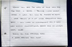 A student robbed a sign from college and returned it 11 years later with this note