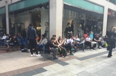 Loads of people have started queuing on Grafton Street for Kanye West runners