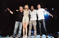 Taylor Swift welcomed another weird collection of celebrities to the stage last night