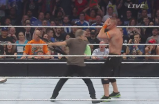Jon Stewart is having the best craic beating up WWE stars in his retirement