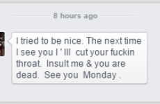'I'll cut your f***in throat': AAA councillor says death threat was a moment of madness