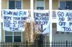 These sexist signs have sparked controversy at a US college today