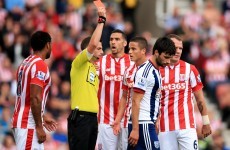 Stoke earned two straight red cards in five first-half minutes