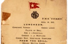 A menu saved from the 'millionaires lifeboat' off the sinking Titanic is going to auction