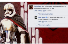 The Star Wars Facebook page responded wonderfully to this sexist comment