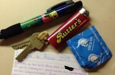 This student found an excellent college 'care package' hidden in their dorm room wall