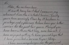 A postman's goodbye letter is going viral for being super sweet