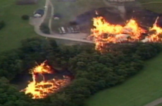 This is what happened when a warehouse full of whiskey was hit by lightning causing a "firenado"