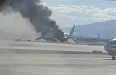 A British Airways plane leaving Las Vegas caught fire in the middle of take off