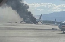 A British Airways plane leaving Las Vegas caught fire in the middle of take off