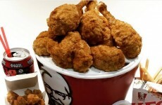 This delicious looking bucket of KFC is actually a birthday cake