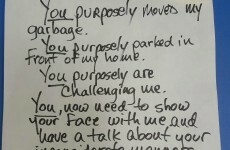 This neighbour's angry note about car parking is going viral