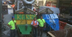 All-Ireland fever hits New York as Irish builders show colours by painting concrete skips