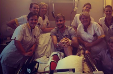 Thumbs up from Luke Shaw as he continues recovery from horror double leg break