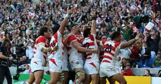 Watch: The shock and ecstacy as Japan players celebrate taking Springbok scalp