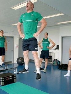 Healy and POC levitate before getting down to some heavy lifting at Ireland's gym session today