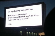 A woman dumped her husband in the most spectacular way this morning