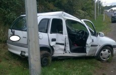The driver of this crumpled hatchback escaped without injury (but they weren't wearing their seatbelt)