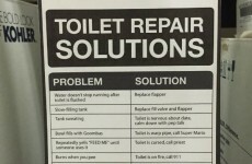 This prankster stuck up a wonderful sign in this shop's jacks