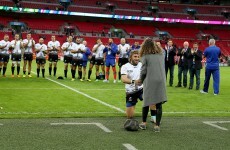 Romanian scrum-half gets down on one knee on Wembley pitch to pop the question to his girlfriend