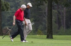 Presidential putting pals, Obama and Clinton, hit the links