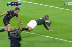 Watch the moment Bryan Habana equalled Jonah Lomu's World Cup try record
