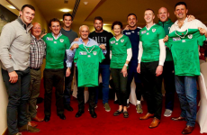 The Irish rugby squad had some serious dinner guests at their hotel last night