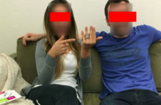 This couple revealed a little too much when they announced their engagement on Facebook