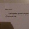 This guy left a note to his parents saying the gaff had been 'robbed'