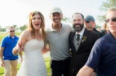 Barack Obama crashed this couple's wedding and hugged the bride