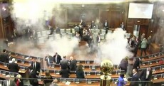 Politicians in Kosovo have let-off tear gas canisters in parliament