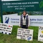 Mother starts second week chaining herself to the front of the Department of Education