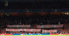 Bayern fans produce a fantastic banner in response to Arsenal's excessive ticket prices