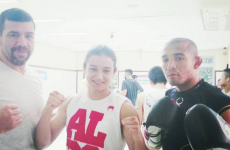 Jose Aldo gives Aisling Daly's opponent advice on dealing with the Irish crowd