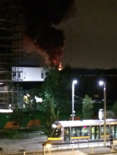Dublin Fire Brigade says stones were thrown at members dealing with bonfire