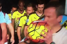The ref was so pumped up for Watford v West Ham, he kissed the match ball