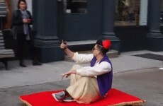 Some lad dressed as Aladdin rode through the streets of New York