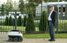 Would you want this small robot to deliver Tayto and Lucozade to you?