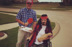 A Boston bombing amputee dressed as Forrest Gump's Lt. Dan and absolutely nailed it