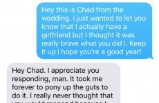 A straight guy had the best response when a man gave him his number at a wedding