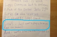 This Irish kid asked for GTA5 'without the hookers' in his Santa letter