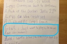 This Irish kid asked for GTA5 'without the hookers' in his Santa letter