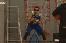 Steph Curry's dribbling drill, with blinding glasses and a tennis ball, is absolutely insane