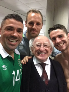 Jon Walters and President Michael D Higgins in one of the great selfies