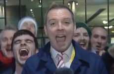 Irish fans mobbed this BBC News reporter outside the Aviva Stadium