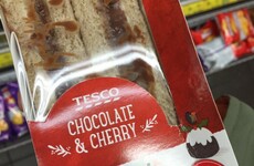 Tesco is selling chocolate and cherry-flavoured 'festive' sandwiches